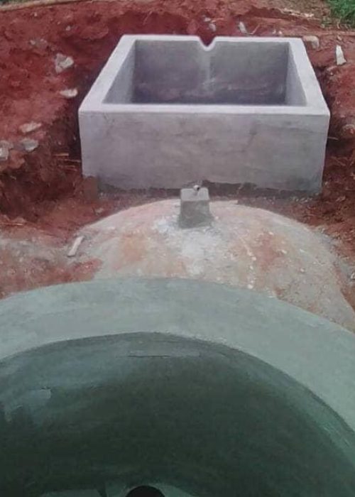 Fixed Dome Biogas Digester, Effluent Discharger, and Charging Tank